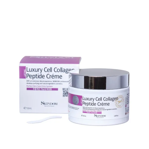 Skindom Крем для лица Luxury Cell Peptide Ultra Moisturizing Cream коллагеновый с элитными пептидами, 50 мл