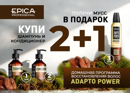 Любимая акция: 2+1, мусс для волос от EPICA Professional в подарок! 