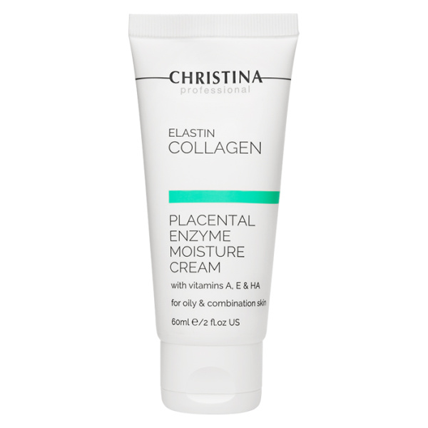 Christina ElastinCollagen Placental Enzyme Moisture Cream - Увлажняющий крем с витаминами для жирной и комбинированной кожи, 60 мл