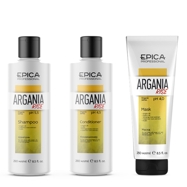 Набор для волос Argania Rise Organic (шампунь 250 мл + кондиционер 250 мл + маска 250 мл)