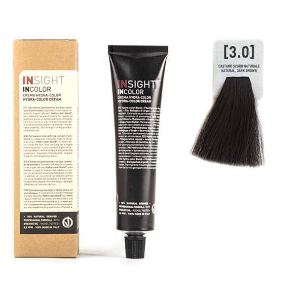 Перманентный краситель для волос 3.0 Темный коричневый натуральный INCOLOR, 100 мл