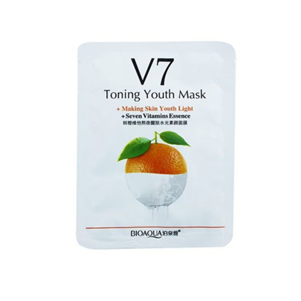 Маска для лица тканевая витаминная с экстрактом апельсина V7