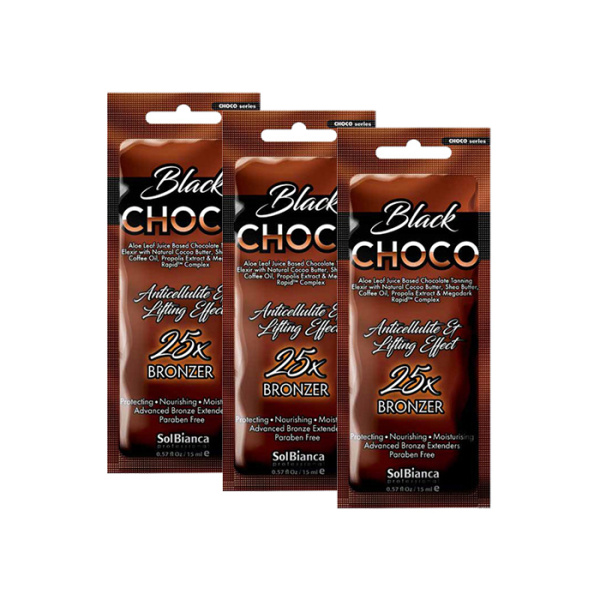 *Крем д/солярия на основе алоэ “Choco Black" 25х bronzer,15 мл (упаковка 3 шт)