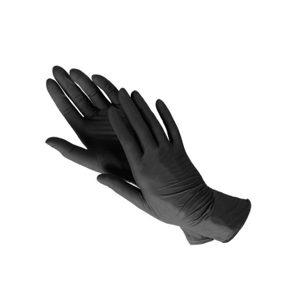 Перчатки BENOVY нитриловые черные М, 100 шт