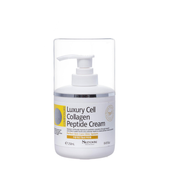 Skindom Крем для лица коллагеновый с элитными пептидами Luxury Cell Collagen Peptide Cream, 250 ml