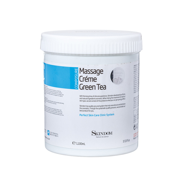 Skindom Массажный крем  для лица Massage Cream Green Tea с экстрактом зеленого чая, 1100 ml