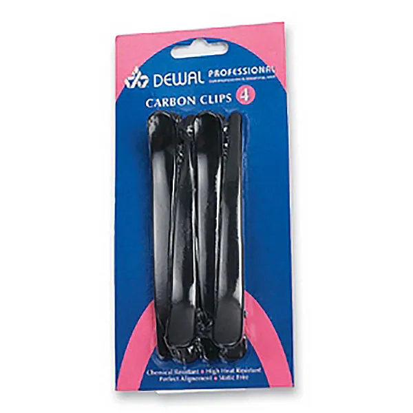 Dewal - Зажимы черный, карбоновый 9 см, 4 шт