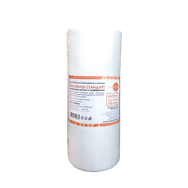 Полотенце стандарт 45*90 спанлейс, 40 г/м2, 100 шт/рулон