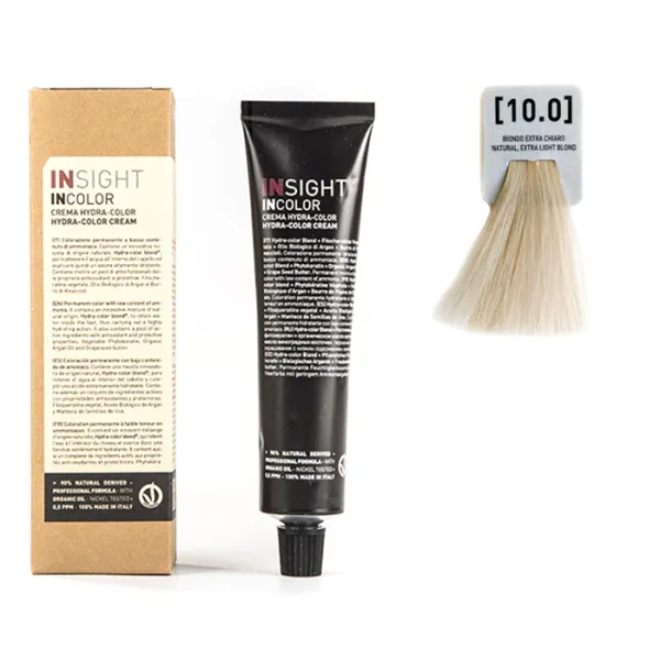 Перманентный краситель для волос 10.0 Супер светлый блондин натуральный INCOLOR, 100 мл