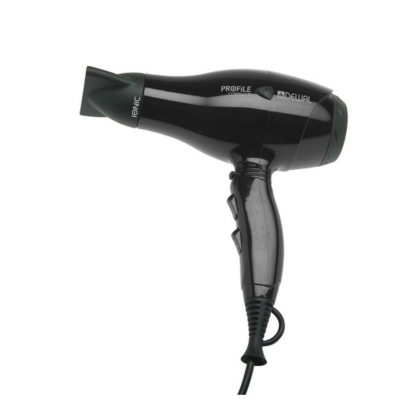 Dewal Profile Compact 03-119 Black - Фен для волос, черный, 2000 Вт, ионизация, 2 насадки