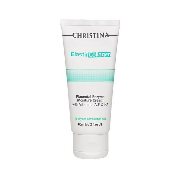 Christina ElastinCollagen Placental Enzyme Moisture Cream - Увлажняющий крем с витаминами для жирной и комбинированной кожи, 60 мл