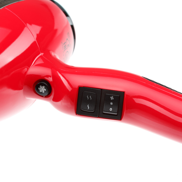 Dewal Ergolife Compact 03-002 Red - Фен для волос, красный, 2000 Вт, ионизация, 2 насадки